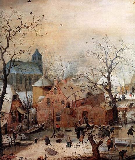 Hendrick Avercamp Winter Landscape with Skaters oil painting picture
